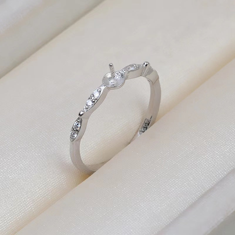 Monture de bague en argent sterling S925 (R1-1)