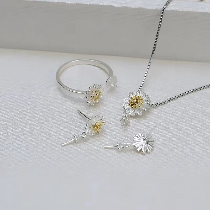 S925 sterling silver set setting (S3-1)