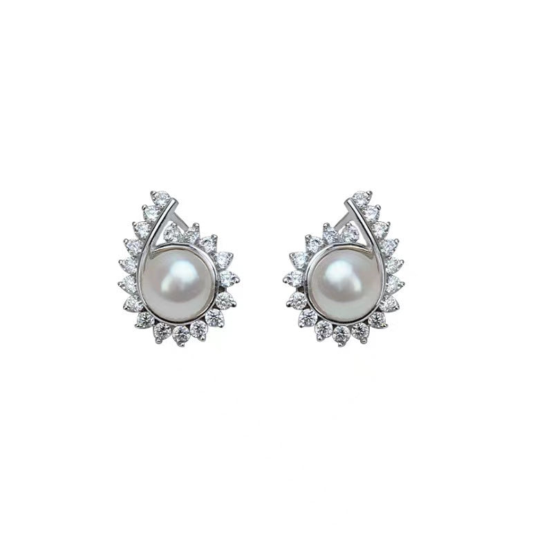 Monture de boucle d'oreille en argent sterling S925 (E11)