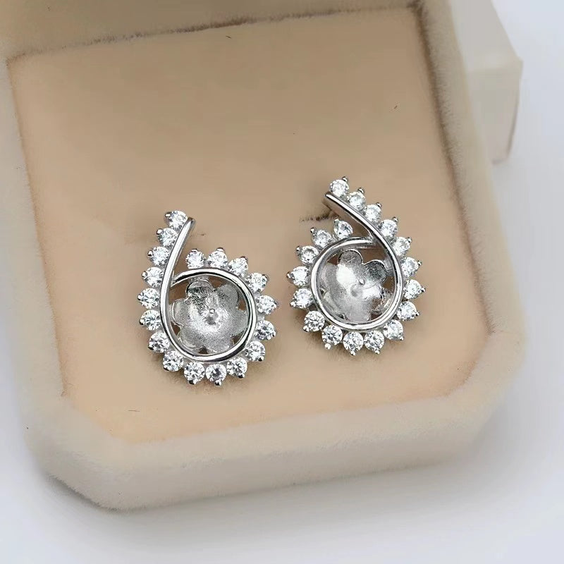 S925 sterling silver earring setting (E11)