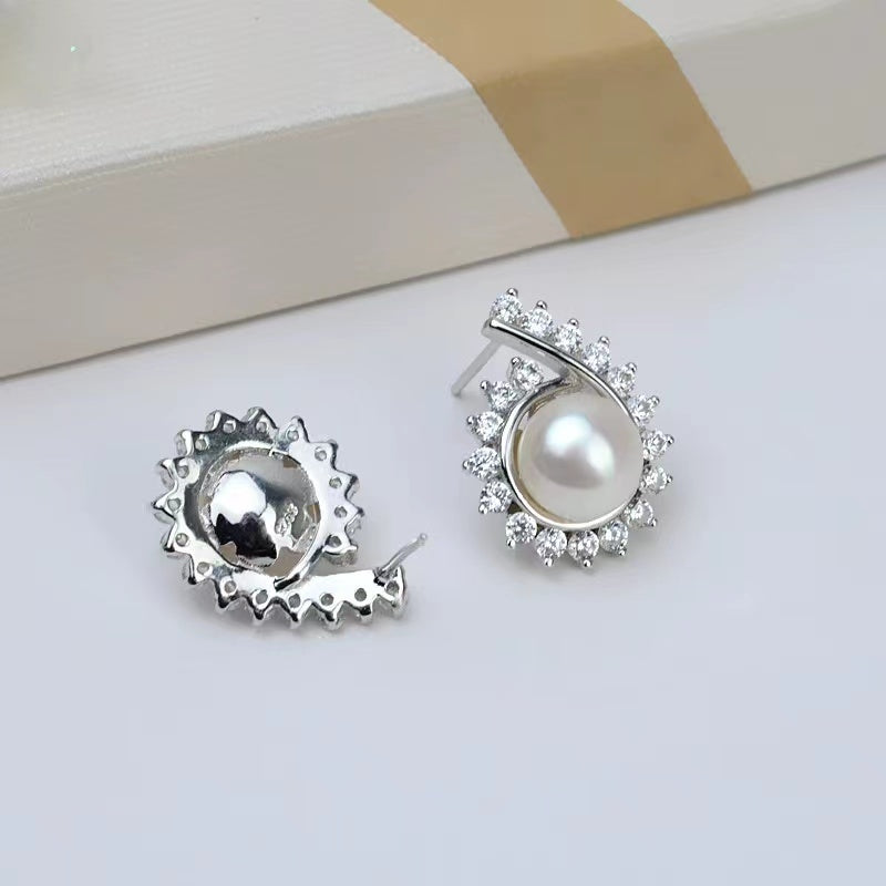 S925 sterling silver earring setting (E11)