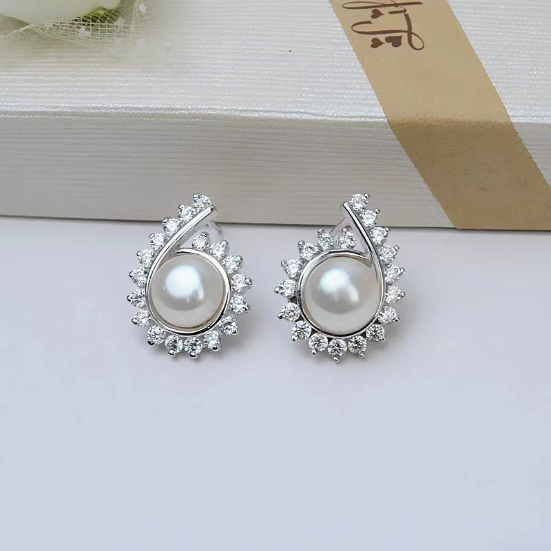 S925 sterling silver earring setting (E11)