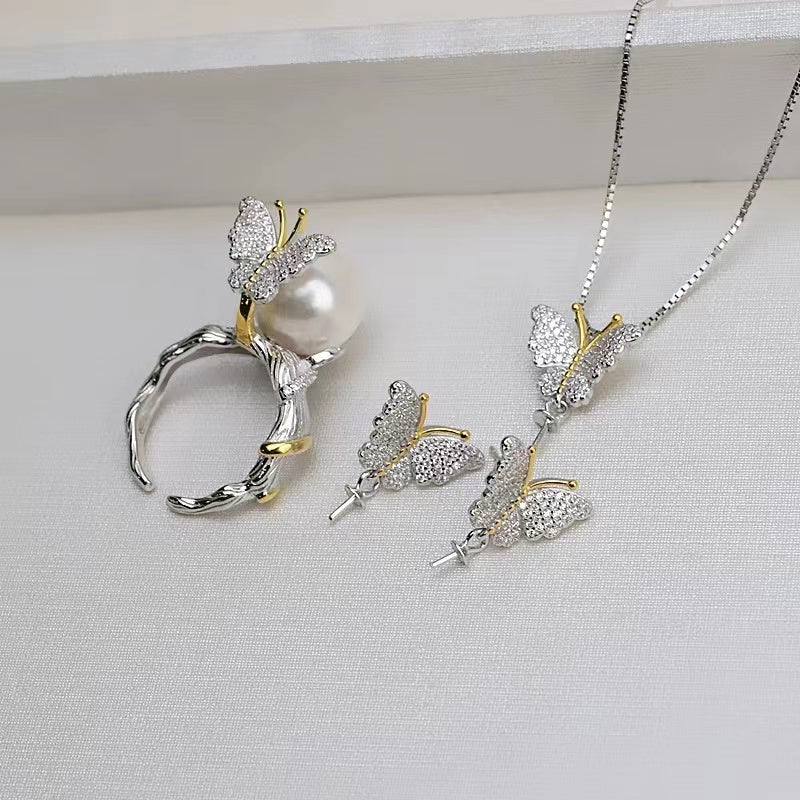 S925 sterling silver set setting (S4-1)