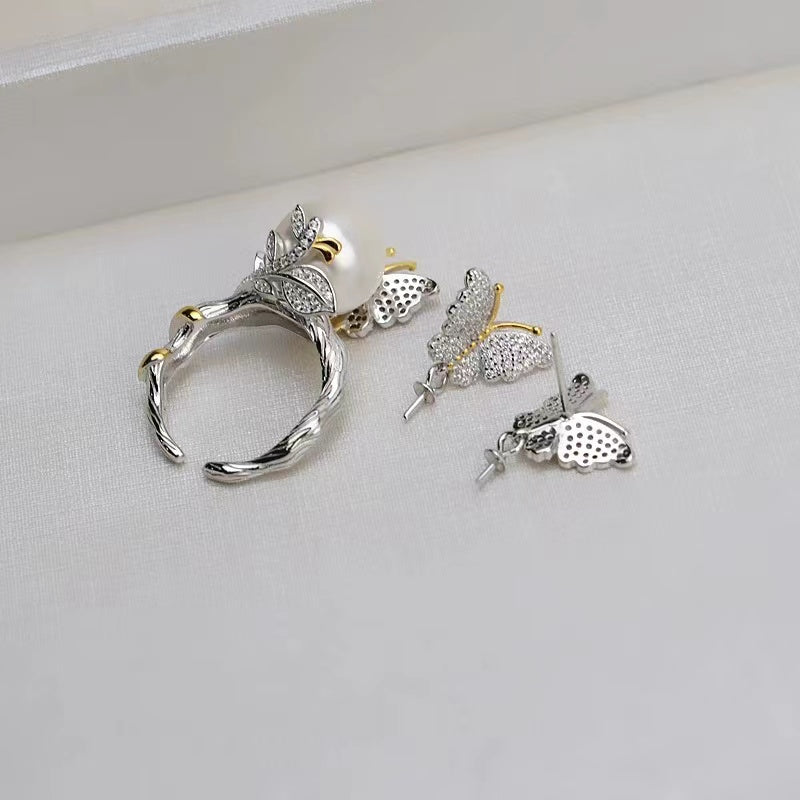 S925 sterling silver set setting (S4-1)