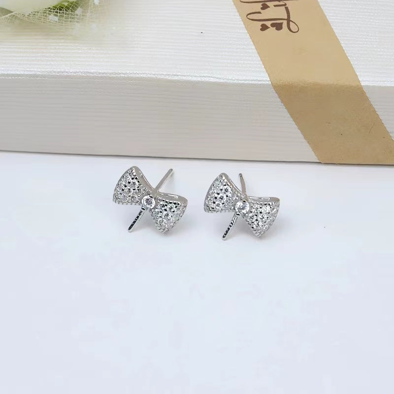 S925 sterling silver earring setting (E12)