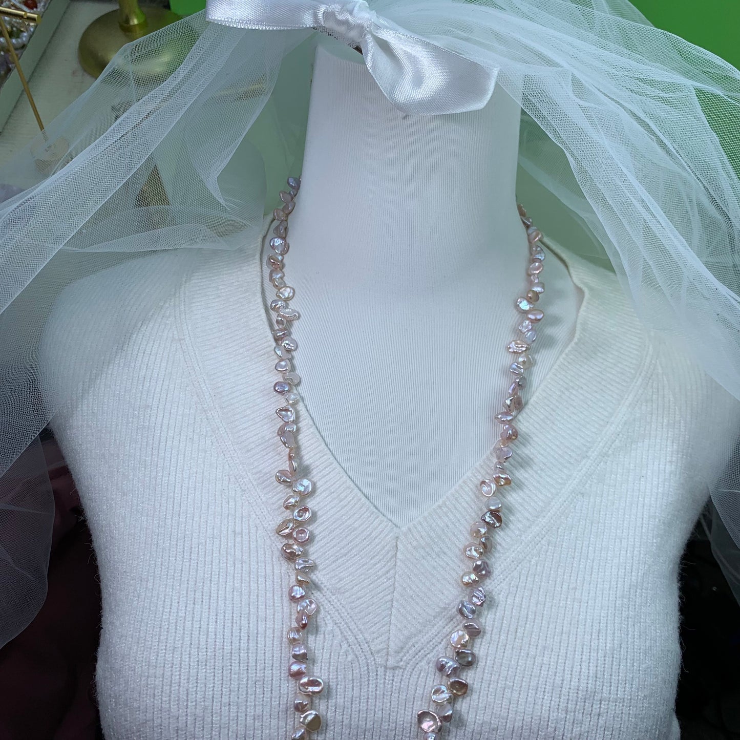 Baroque Petal Full Pearl Necklace USD600 (N7)