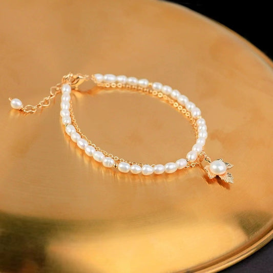 maple leaves pearl bracelet(B29)