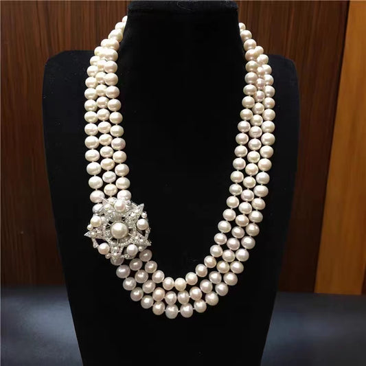 Three layers pearl necklace(N47)