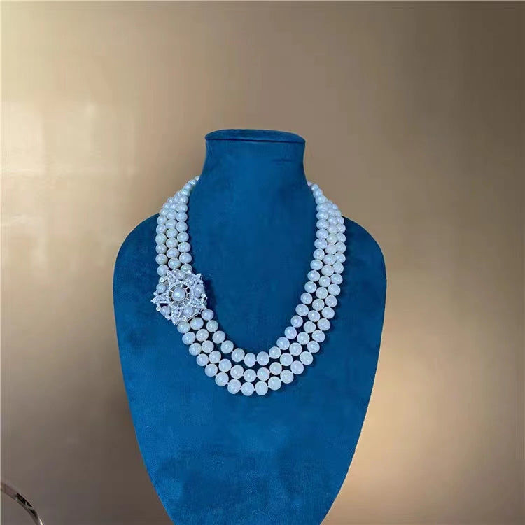 Three layers pearl necklace(N47)