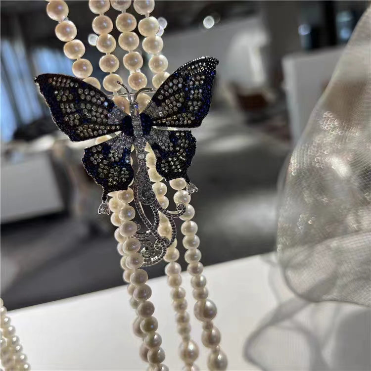 Butterfly pearl necklace (N49)