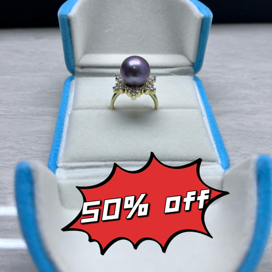 Offre spéciale 50% de réduction sur la bague en perles Edison avec bague de taille réglable USD20