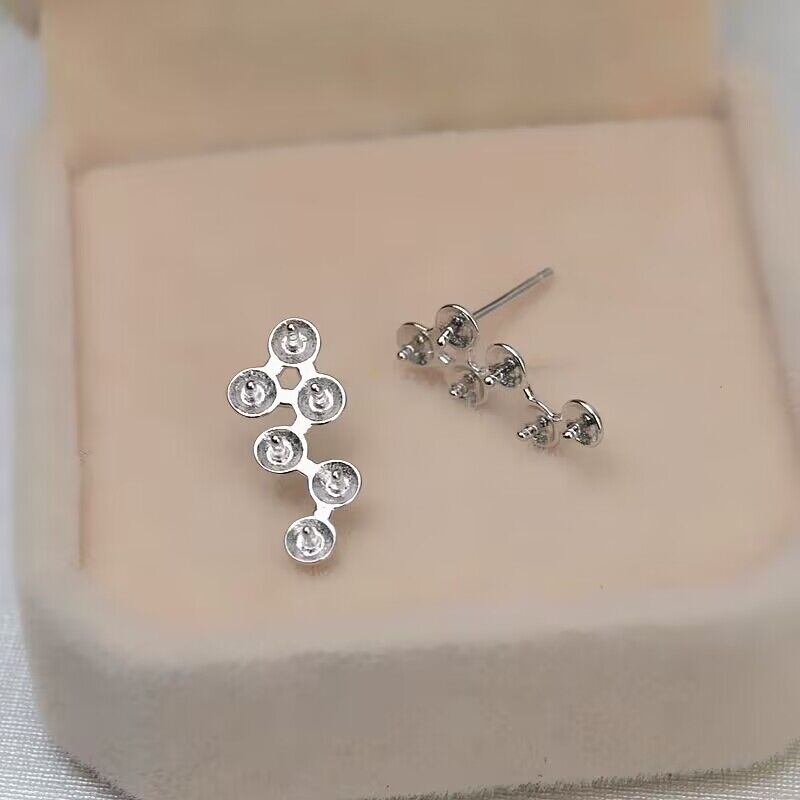 S925 sterling silver earring setting (E1)