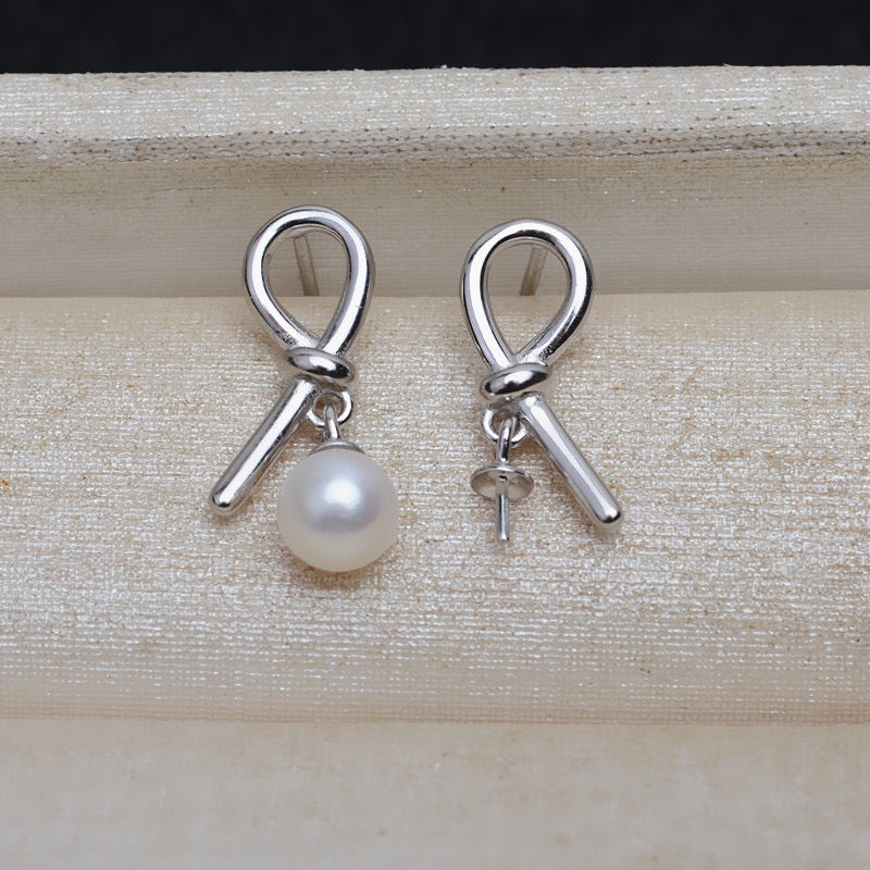 S925 sterling silver earring setting (E4)