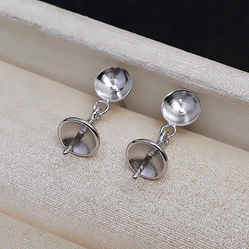 S925 sterling silver earring setting (E8)