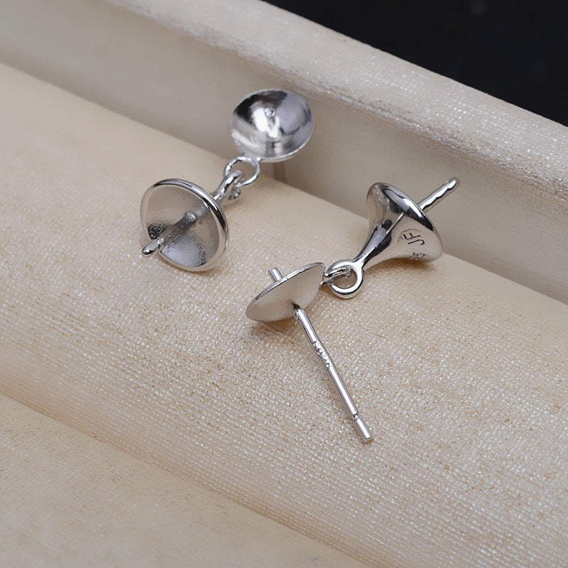 S925 sterling silver earring setting (E8)