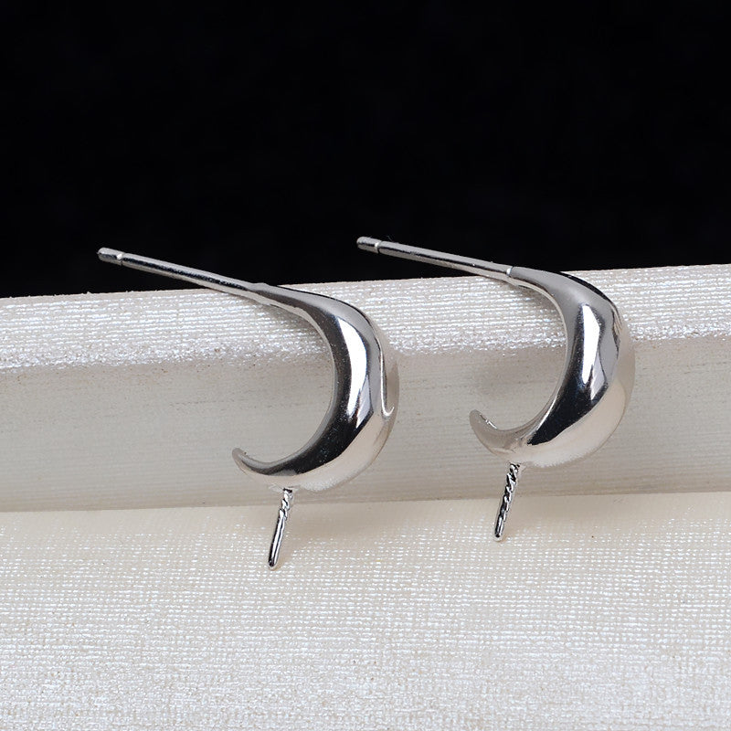 S925 sterling silver earring setting (E9)