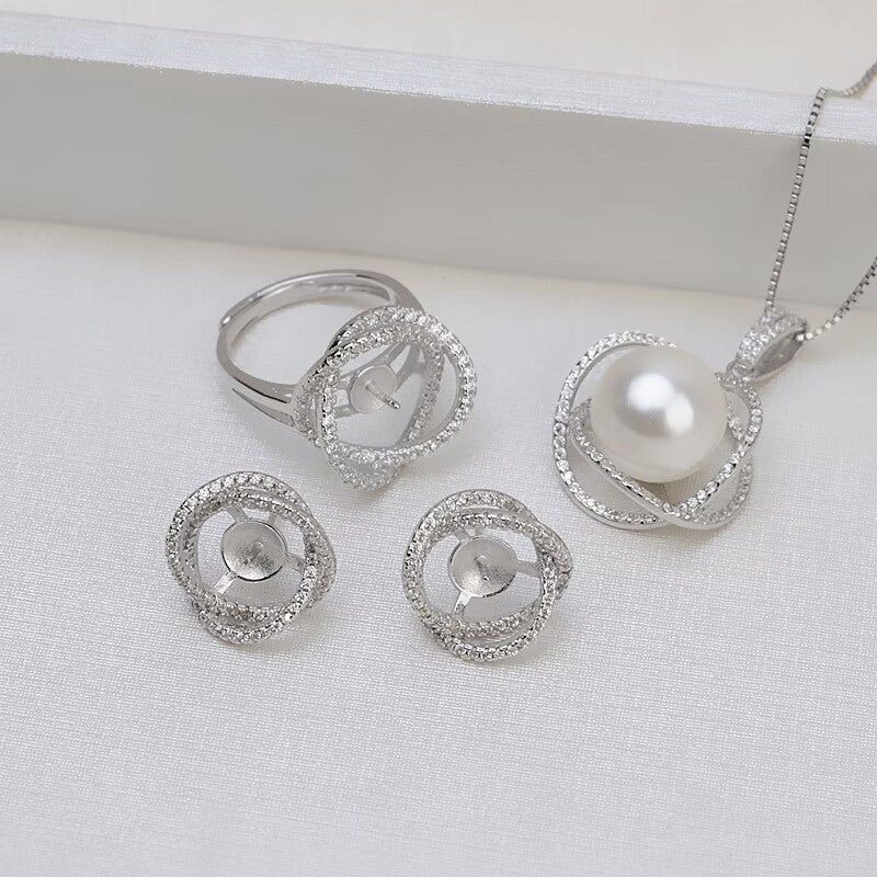 S925 sterling silver set setting (S2-1)