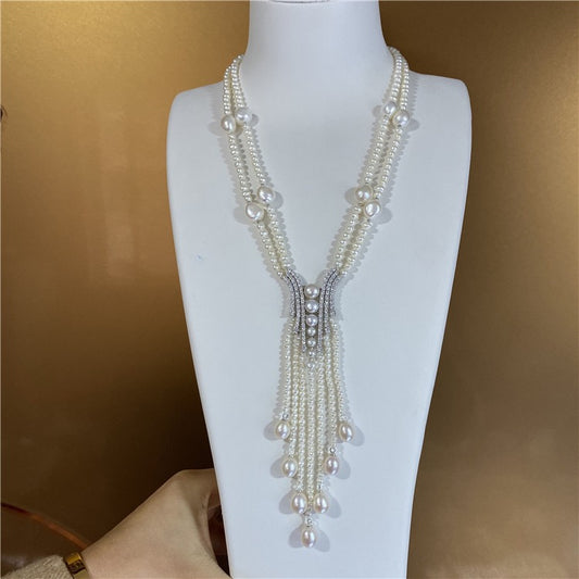 Tassels full pearl necklace (N48)