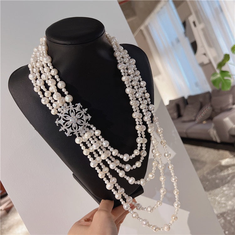 Snowflake pearl necklace (N51)