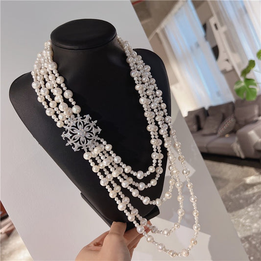 Collier de perles flocon de neige (N51)