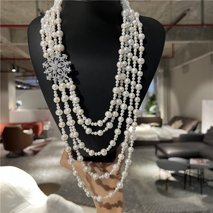 Snowflake pearl necklace (N51)