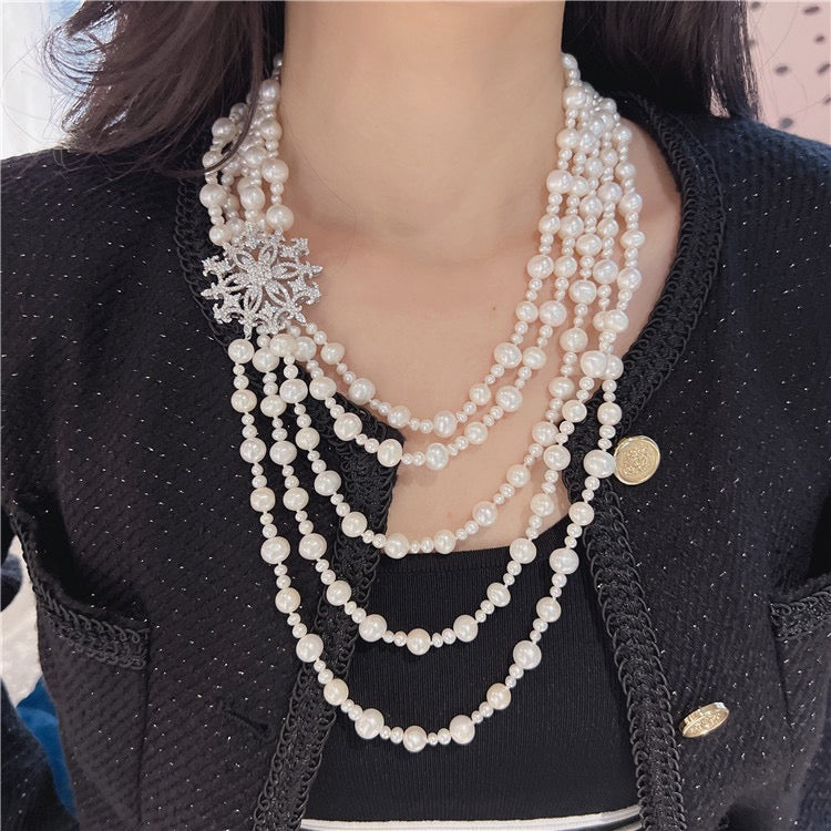 Snowflake pearl necklace (N51)