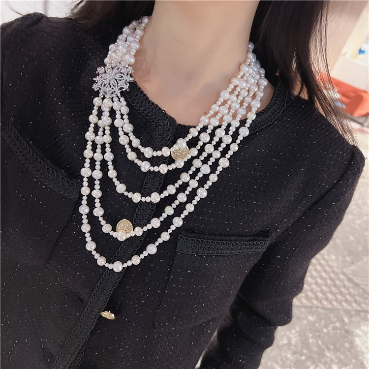 Snowflake pearl necklace (N51)