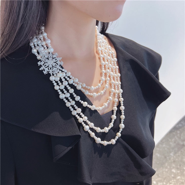 Snowflake pearl necklace (N51)