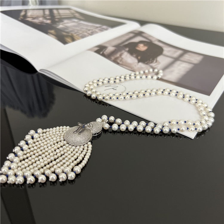 Tassels pearl necklace (N56)