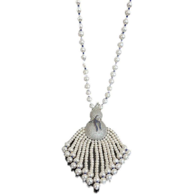 Tassels pearl necklace (N56)